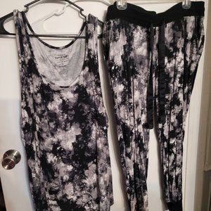 Torrid Super Soft Crop Lounge Jogger Black/grey tie- dye Size 4 & 1